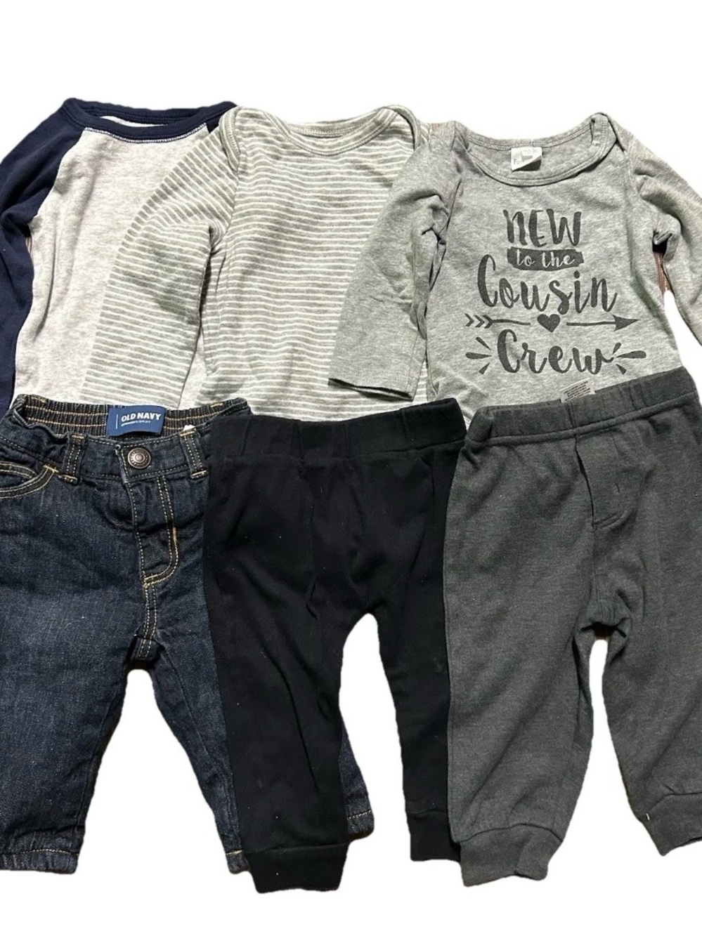 Baby Clothing Fleece Lined Jeans Gap Calvin Klein Cousin Crew Size 6-9 Months